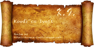 Kovács Ivett névjegykártya
